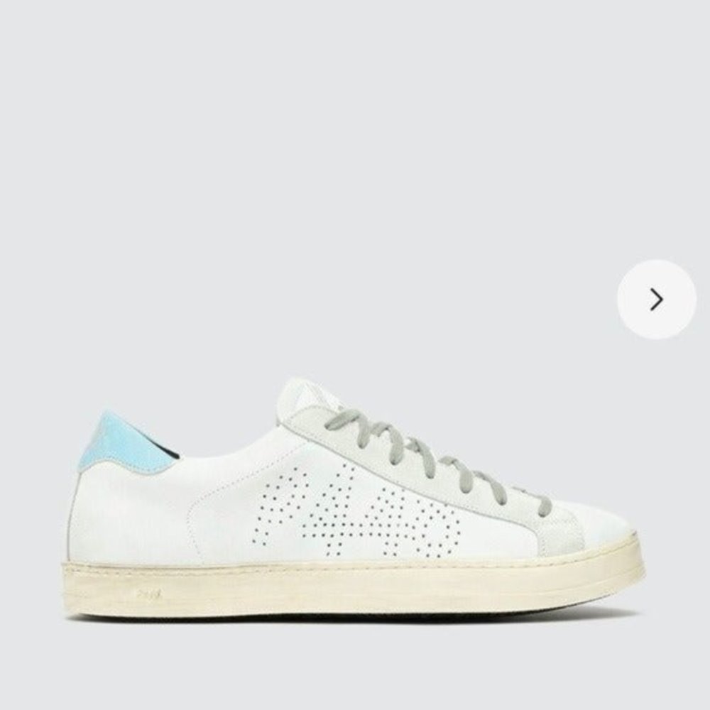 P448 White and Light Blue Sneakers